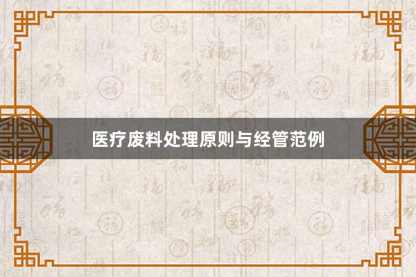 医疗废料处理原则与经管范例