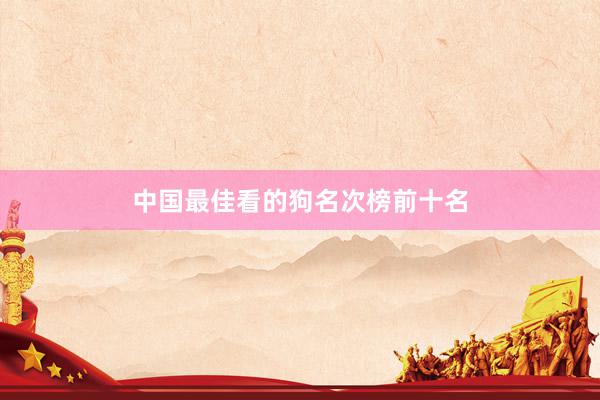 中国最佳看的狗名次榜前十名
